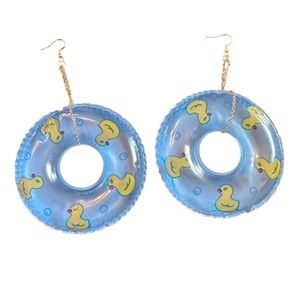 Duck Pool Inner Tube Drop Earrings
